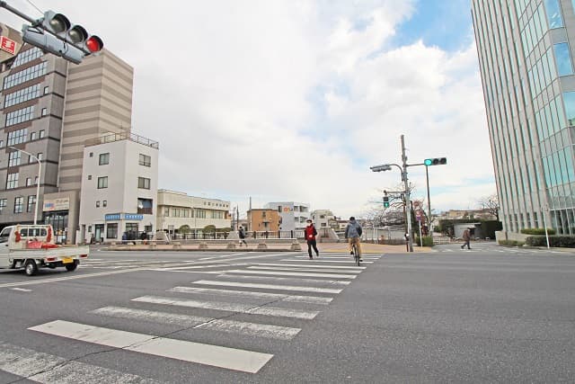 夫婦橋信号を横断