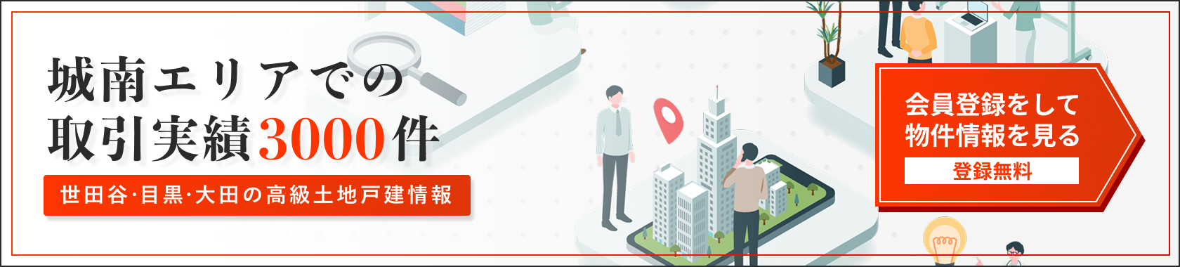 城南エリアでの取引件数3000件。世田谷・目黒・大田の高級土地戸建情報。無料会員登録で物件情報を閲覧できます。