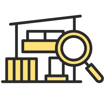 物件を査定・確認するイラスト