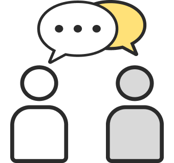 買主様と営業マンが会話しているイラスト