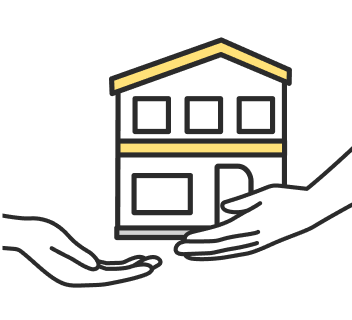 物件を引き渡しているイラスト