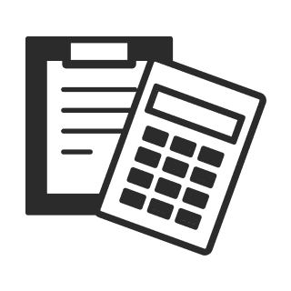 書類と電卓のイラスト